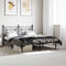 vidaXL - Bedframe - met - hoofdbord - metaal - zwart - 150x200 - cm