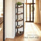 Tectake Hoekkast Castlebar - Staande kast - 5 niveaus - 30 x 30 x 150 cm - Zwart stalen frame (Donkerbruin)