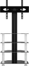 vidaXL - Tv-standaard - hoek - 4-laags - voor - 32-70 - inch - zwart - en - zilverkleur