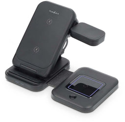 Nedis WDCHAQ15W110BK - Draadloze oplader 3-in-1 - Snelladen tot 15W - Zwart