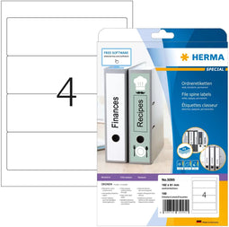 Herma 5095 - Ordneretiketten - 61 x 192 mm - Permanent hechtend (100 stuks)
