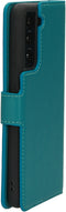 Mobiparts Galaxy S21 - Wallet Case - Saffiano motief - Turquoise