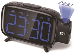 CGV CR-P10 - Wekkerradio - FM-radio met projector - Zwart