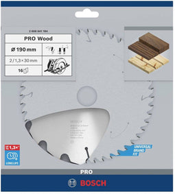 Bosch 2 608 641 184 - Cirkelzaagblad Optiline Wood - Buitendiameter 190 mm Asgat 30 mm Aantal tanden 16 (1 stuk)