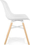 Alterego Gladys - Witte Designer Stoel - Natuurlijke Houten Poten - 55x48x81cm