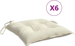 vidaXL - Stoelkussens - 6 - st - 50x50x7 - cm - oxford - stof - crèmewit
