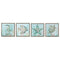 Schilderij Home ESPRIT Blauw Wit Mediterrane 30 x 3,5 x 30 cm (4 Stuks)