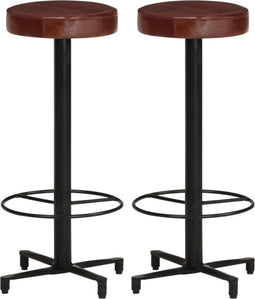 vidaXL - Barkrukken - 2 - st - 76 - cm - echt - leer