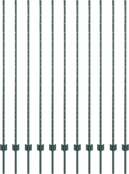 vidaXL - Hekpalen - 11 - stuks - U-Channel - Groen - 150 - cm - Staal