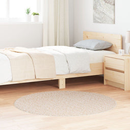 vidaXL - Shaggy - Vloerkleed - met - Latex - Rug - Crème - ø120 - cm