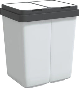 vidaXL - Vuilnisbak - dubbel - 2x25 - L - wit