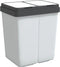 vidaXL - Vuilnisbak - dubbel - 2x25 - L - wit
