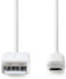 Nedis CCGW60500WT10 - USB A naar USB 2.0 micro kabel - 100 cm - Wit