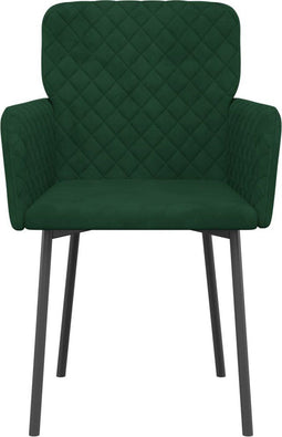 vidaXL - Eetkamerstoelen - 2 - st - fluweel - donkergroen