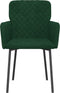 vidaXL - Eetkamerstoelen - 2 - st - fluweel - donkergroen