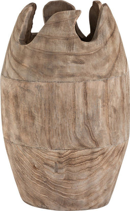 J-Line vaas Onregelmatig - hout - naturel - large - 43 cm hoog