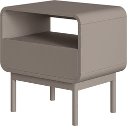 Selsey Oro - Nachtkastje - Ruime lade en open niche - Donkerbeige