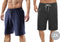 Milanoro - Set van 2 sportieve, comfortabele mannenshorts - Marineblauw/Antraciet - M