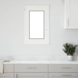 Kelderraam "RISOR" 50x75 cm draai-kiep DIN links wit