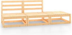 vidaXL - 3-delige - Loungeset - massief - grenenhout