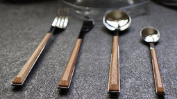 16-delige Bestekset - RVS - Licht Bruin Handvat - Mooi en Elegant