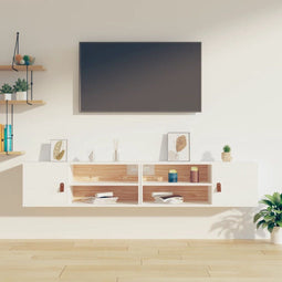vidaXL - Wandkasten - 2 - st - 80x30x30 - cm - massief - grenenhout - wit