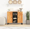 vidaXL - Dressoir - met - 2 - deuren - 90x33x75 - cm - massief - acaciahout