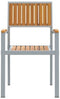 vidaXL - Tuinstoelen - 4 - stuks - Stapelbaar - Grijs - Massief - Acaciahout - en - Metaal