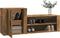 vidaXL - Schoenenkast - 130x35x54 - cm - bewerkt - hout - gerookt - eikenkleurig