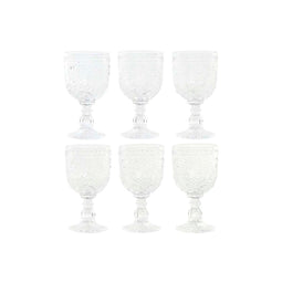 Set van bekers Home ESPRIT Transparant Kristal 270 ml (6 Stuks)