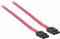 SATA Kabel - 3 Gbps - SATA 7-Pins Female - SATA 7-Pins Female - Vernikkeld - 0.50 m - Plat - PVC - Rood - Polybag