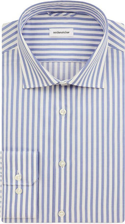 Seidensticker slim fit overhemd - popeline - strijkvrij - blauw gestreept - Boordmaat: 42