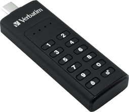 Verbatim Keypad Secure - USB-C-station 64GB - AES 256 bits-hardwareversleuteling - Zwart