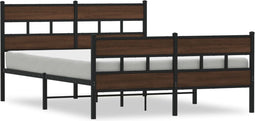 vidaXL - Bedframe - met - hoofdbord - en - voetbord - zonder - matras - 137x190 - cm