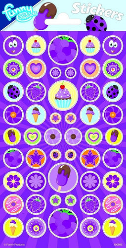 Funny Products Stickers Grapes Paars 50 Stuks - sinterklaas- schoencadeau - schoencadeautje - knutselen - creatief