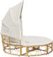 vidaXL - Loungebed - voor - buiten - met - luifel - en - kussens - poly - rattan