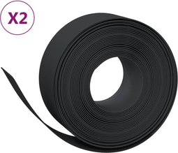 vidaXL - Tuinranden - 2 - st - 10 - m - 20 - cm - polyetheen - zwart