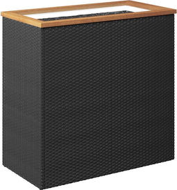 vidaXL - Plantenbak - 80x40x80 - cm - poly - rattan - zwart