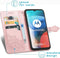iMoshion Hoesje Geschikt voor Motorola Moto E7 Hoesje Met Pasjeshouder - iMoshion Mandala Bookcase - Roze