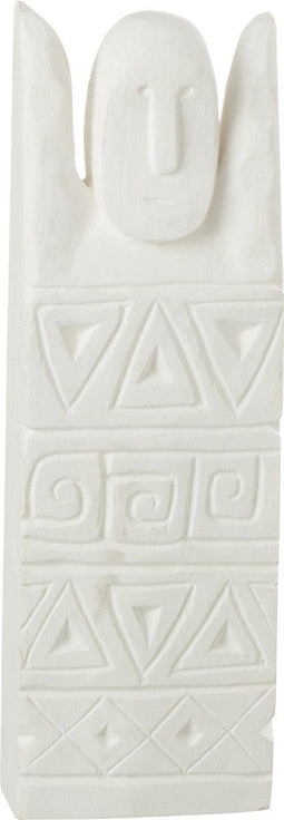 J-Line figuur Afrikaans Gerkefd Figuur Happy - hout - wit