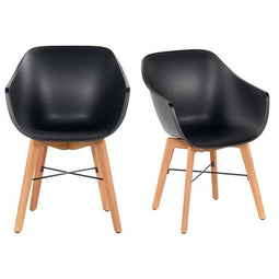 Hartman Iris stoel - Matzwart eucalyptus onderstel set van 2
