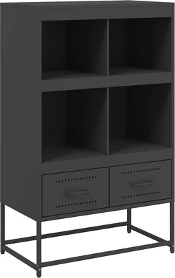 vidaXL - Hoge - kast - 68x39x111,5 - cm - staal - zwart