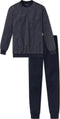 Schiesser Heren Pyjama - Lange broek - 100% Katoen - Donkerblauw