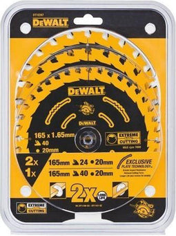 DeWalt DT10397-QZ - Cirkelzaagblad - 165 mm - 24T en 40T (set van 3)