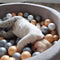 Sunny Boaz Ballenbak inclusief 160 ballen Velvet Grijs – Wit/Grijs/Goud Ø7cm ballen – Ballenbad rond Ø90x30cm