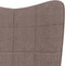 vidaXL - Schommelstoel - met - voetenbank - stof - taupe