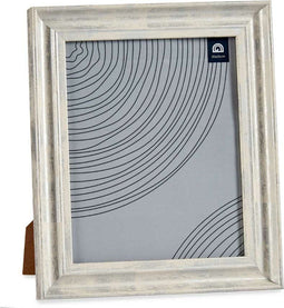 Giftdecor Fotolijstje voor een 20 x 25 cm foto - licht hout/zilver glans - Klassiek - frame 26 x 31 cm - staand/hangend