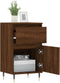 vidaXL - Dressoir - 40x35x70 - cm - bewerkt - hout - bruin - eikenkleur