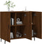 vidaXL - Dressoir - 90x34x80 - cm - bewerkt - hout - bruin - eikenkleur