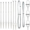 vidaXL - Pootjes - met - Puntsokkel - 7 - stuks - Ø32 - mm - 180 - cm - Gegalvaniseerd - Staal